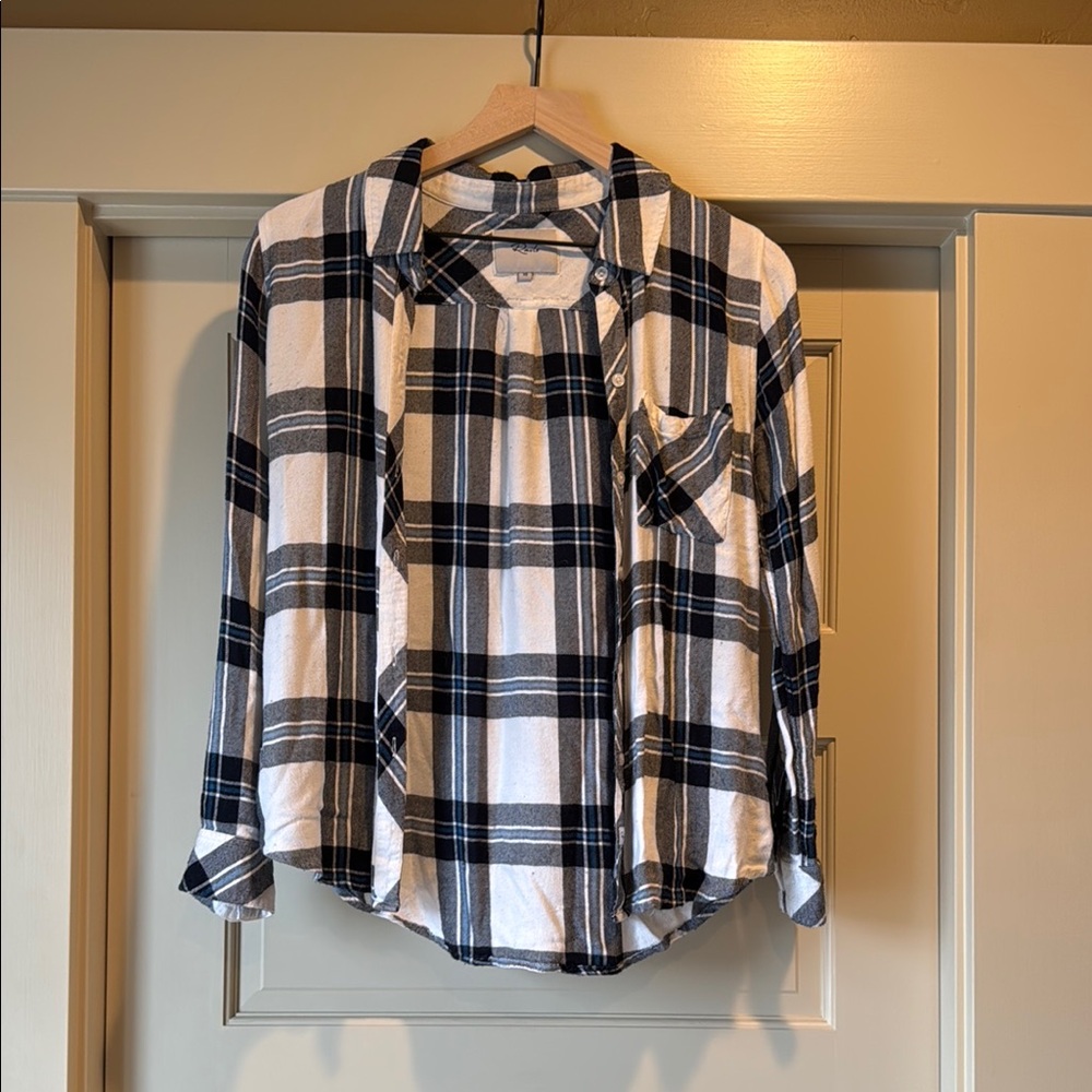 Rails Black and White Plaid Button Down Shirt